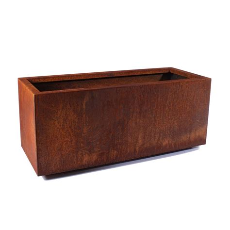 corten steel long box planter|60 inch rectangular planter box.